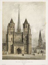 Façade principale de l'église Saint Bénigne, cathédrale de Dijon, et Saint Philibert, Bourgogne, Voyages pittoresques et