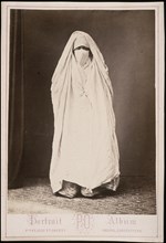 Veiled woman, standing, Cities and sites cabinet card collection, Veuve Plasse et Oberty, Albumen, after 1867, Portrait Album