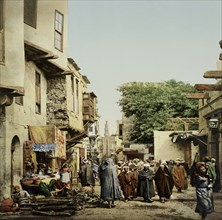 Funeral procession in a Cairo street, Egypt, 1906, Travel albums from Paul Fleury's trips to the Middle East