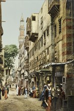 Street scene in the Arab quarter, Cairo, Egypt 1906, Travel albums from Paul Fleury's trips to the Middle East