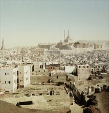 View of old Cairo, Egypt looking towards the Saladin Citadel on Muqattam Hill 1906, Travel albums the Middle East