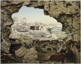 View looking out from one of the catacombs at Meks near Alexandria, Egypt 1906, Travel albums from the Middle East