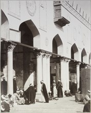 View of the court of the theologians, in the Jami' al-Azhar mosque, Cairo, Egypt 1906, Travel albums Fleury's trips Middle East