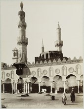Cour et minarets de la mosquée El-Azhar, Basse Egypte Janvier 1906, Travel albums from Paul Fleury's trips to the Middle East