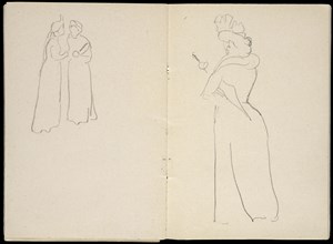 Studies of women, Edmond Cousturier papers, ca. 1890-1908, Untitled sketchbook, Cross, Henri-Edmond, 1856-1910, Pencil on paper