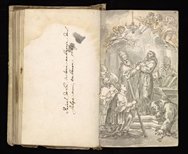 Glama-Stroberle, Joaõ, 1708-1792, pencil, ink, chalk, wash, 1741, Sketchbook II of III is bound in contemporary vellum and dated