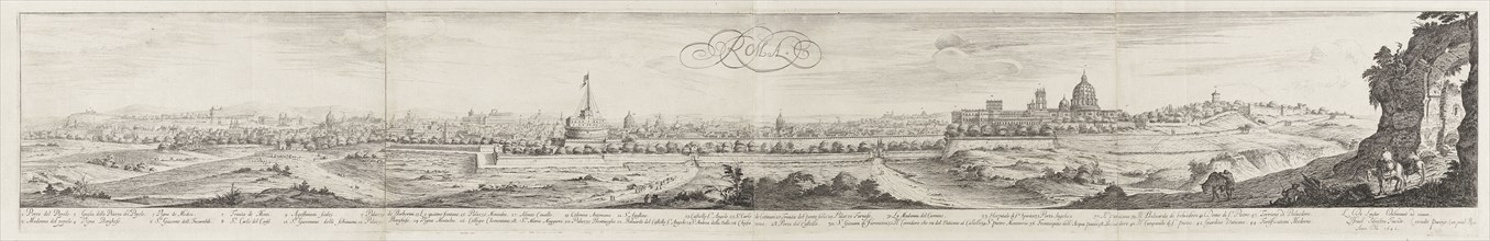 Roma, Views of the city of Rome, 1620-1860: a print collection., Silvestre, Israel, 1642, Large panorama after a drawing