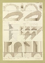 Autografi delle tavole della prima edizione dell' opera, degli Elementi della architettura civile, Vannini, Giuseppe, pen