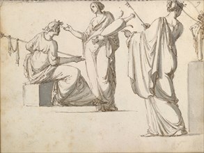 Sketchbook of Roman antiquities, Dupasquier, Antoine-Léonard, 1748?-1832, pen and ink, pencil, wash, 1779, Drawings