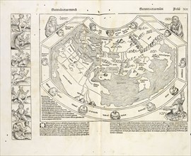 Map of the world, Registrum huius operis libri cronicarum cu, m, figuris et ymagi, nibus ab inicio mundi, Pleydenwurff, Wilhelm