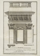 Finestra del terzo piano con cornicione e loggia del palazzo dell'Emmo. Sigre. Cardinale Chigi, Stvdio d'architettvra civile