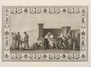 Planche 60: Les Noces Aldobrandines, Description des bains de Titus, ou, Collection des peintures trouvées dans les ruines