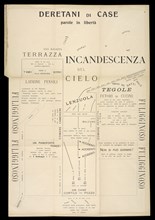 Backsides of Houses, Archi voltaici: parole in libertà e sintesi teatrali, Fani Ciotti, Vincenzo, 1888-1927, Relief print, 1916
