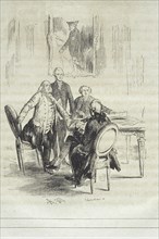 Meeting of four leaders, Istoriia Fridrikha Velikago, Koni, Fedor, 1809-1879, Menzel, Adolph, 1815-1905, Engraving, 1845