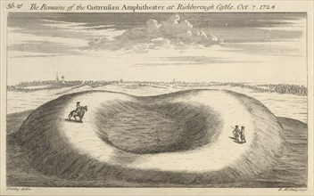The Remains of the Castrensian Amphitheater at Richborough Castle. Oct. 7. 1724, Itinerarium curiosum: or, An account