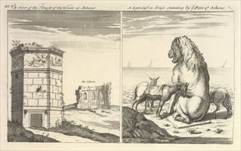 A View of the Temple of the Winds at Athens, A Lion Calf in Brass Standing by the Port of Athens, Itinerarium curiosum