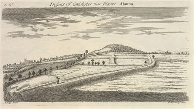 Prospect of Aldchester near Bicester. Alauna, Itinerarium curiosum or, An account of the antiquities, and remarkable curiosities
