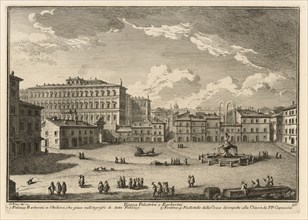 Piazza Palestrini o Barberini, Delle magnificenze di Roma antica e moderna, Vasi, Giuseppe, 1710-1782, Engraving, 1747-1761