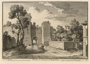 Porta S. Lorenzo ot Esquilina, Delle magnificenze di Roma antica e moderna, Vasi, Giuseppe, 1710-1782, Engraving, 1747-1761