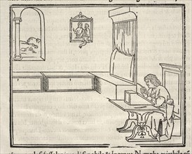 Interior View with Man Seated at Writing Desk, La Hypnerotomachia di Poliphilo: cioè pvgna d'amore in sogno, dov'egli mostra
