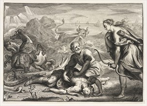 The Gods of Healing and Chastity Attend to the Dead Hippolytos, Les Métamorphoses d'Ovide: en latin, traduites en françois