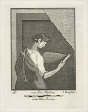 Young scholar reading a scroll, Delle antichità di Ercolano, Engraving, c. 1757-1792
