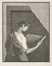 Young scholar reading a scroll, Delle antichità di Ercolano, Engraving, c. 1757-1792
