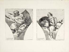 Plates 1-2, Four Evangelists, Tiepolo, Giovanni Battista, 1696-1770, Tiepolo, Giovanni Domenico, 1726?-1804, Etching, ca. 1743