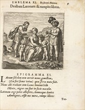 Emblema XI: Dealbate Latonam and rumpite libros. Michaelis Majeri, Secretioris naturae secretorum scrutinium chymicum: per