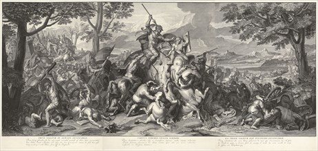 Porus in Battle, Le Brun, Charles, 1619-1690, Picart, Bernard, 1673-1733, Etching and engraving, 1717