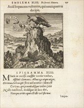 Emblema XLIII: Audiloquacem vulturem, qui neutiquam te decipit. Michaelis Majeri, Secretioris naturae secretorum scrutinium