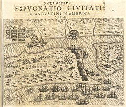 Expvgnatio civitatis S. Avgvstini in America sitae, Americae pars VIII., Bry, Johann Theodor de, 1561-1623?, Engraving, 1625