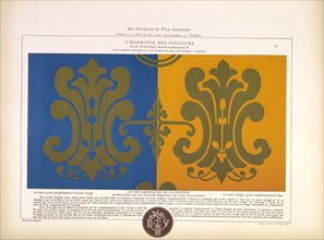 Complimentary colors blue and orange, L'harmonie des couleurs, Guichard, Édouard, b. 1815, Chromolithograph, 1880, Plate
