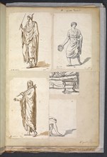 Album 11, David, Jacques-Louis, 1748-1825, pencil, charcoal, ink and wash, 1775-1785