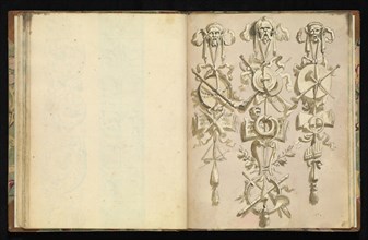Sketchbook of ornamental and decorative designs, 18th century, pencil, pen, and wash drawings, Late 18th century, The sketchbook