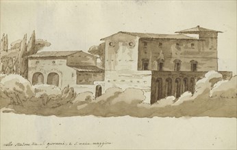 Roman sketchbook, Gauffier, Louis, 1761-1801, pencil, pen and black and brown ink, grey and brown wash, and black and white