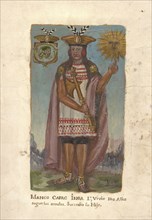 Inca portrait: Manco Capac, Portraits of Inca kings and an Inca queen, oil on vellum, not before 1825, Incomplete series of full