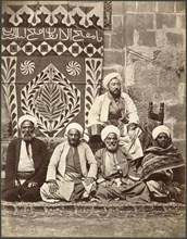 Group of Islamic scholars, Egypt, orientalist photography, Béchard, Émile, Albumen, 187-?, Ulema or Islamic scholars