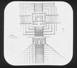 Plan of El Castillo, Chichén Itzá, Augustus and Alice Dixon Le Plongeon papers, 1763-1937, bulk 1860-1910, Le Plongeon, Augustus
