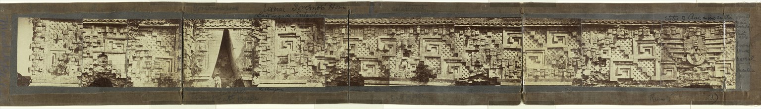 Panorama of the east facade of the Governor's Palace, Uxmal, Augustus and Alice Dixon Le Plongeon papers, 1763-1937, bulk 1860