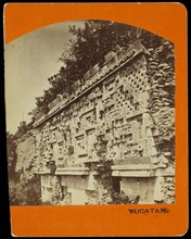 North end of east facade, Governor's Palace, Uxmal, Augustus and Alice Dixon Le Plongeon papers, 1763-1937, bulk 1860-1910