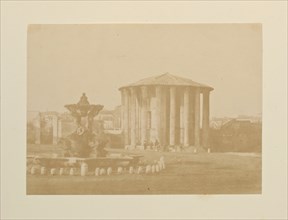 Tempio di Vesta, Fotografi di Roma 1849, Lecchi, Stefano, 19th century, c. 1849, salted paper prints, 43 x 31 cm., photographic