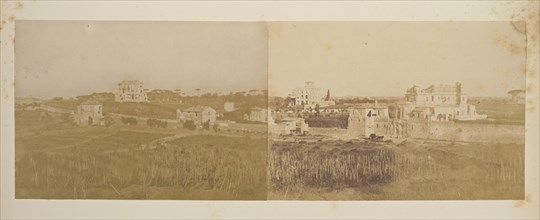 Di fuori delle mura di San Pancrazio, Fotografi di Roma 1849, Lecchi, Stefano, 19th century, c. 1849, salted paper prints