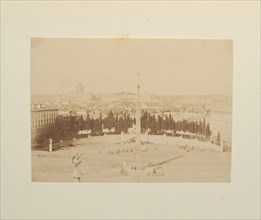 Piazza del Popolo, Fotografi di Roma 1849, Lecchi, Stefano, 19th century, c. 1849, salted paper prints, 43 x 31 cm