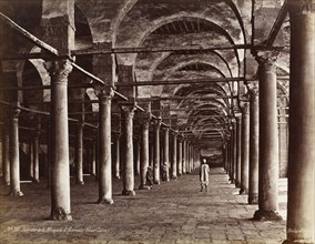 Intérieur de la Mosquée d'Amroux, Vieux Caire),orientalist photography, Béchard, Emile, ca. 1870-1879, H. Béchard signature