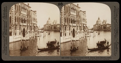 The Grand Canal and Santa Maria della Salute, Stereographic views of Italy, Underwood and Underwood, Underwood, Bert, 1862-1943