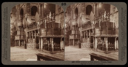 Venice, Interior of San Marco, Venice, Stereographic views of Italy, Underwood and Underwood, Underwood, Bert, 1862-1943