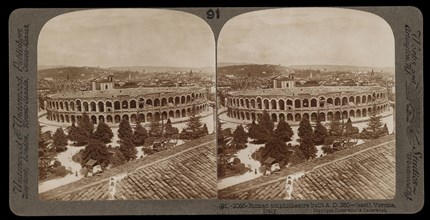 Verona, Roman ampitheatre built A.D. 260, east, Verona, Stereographic views of Italy, Underwood and Underwood, Underwood, Bert
