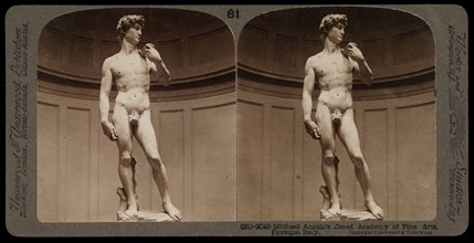 Academy of Fine Arts, Florence, Michelangelo's David, Academy of Fine Arts, Florence, Stereographic views of Italy