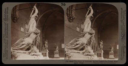 Loggia dei Lanzi, Florence, The Rape of Polyxena, Loggia dei Lanzi, Florence, Stereographic views of Italy, Underwood
